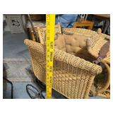 Vintage Wicker Baby Carriage with Intricate Weaving