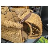Vintage Wicker Baby Carriage with Intricate Weaving