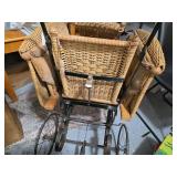Vintage Wicker Baby Carriage with Intricate Weaving