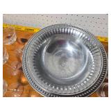 Vintage Etched Glass Stemware & Metal Serving Bowl Collection