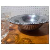 Vintage Etched Glass Stemware & Metal Serving Bowl Collection