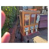 Vintage Three-Slot Candy Dispenser Machine