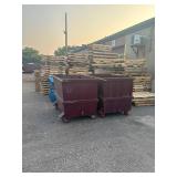 Two Heavy Duty Waste Containers (587676) Rear Load On Wheels and Without Lids