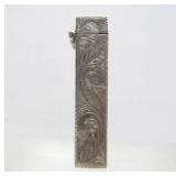 Ornate Antique Etched Sterling Silver Match Holder