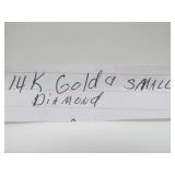 14K Solid Gold Necklace w/Pearl & Small Diamond