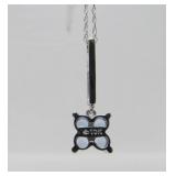 10K White Gold Necklace w/Tanzanite & 10K Gold Pendant