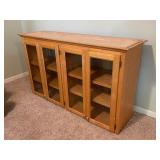 Wood and Glass 4-Door Display Cabinet with Shelves