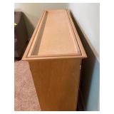 Wood and Glass 4-Door Display Cabinet with Shelves