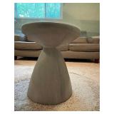Modern Round Glass Coffee Table with Concrete Base