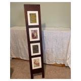 Tall Multi-Panel Wood Frame with 4 Abstract Art Prints