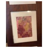 Tall Multi-Panel Wood Frame with 4 Abstract Art Prints