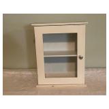 Wall Mount White Wooden Medicine Cabinet with Glass Door