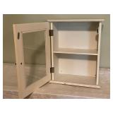 Wall Mount White Wooden Medicine Cabinet with Glass Door