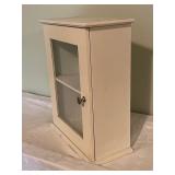 Wall Mount White Wooden Medicine Cabinet with Glass Door