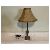 Vintage Table Lamp with Decorative Base and Fabric Shade