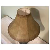 Vintage Table Lamp with Decorative Base and Fabric Shade