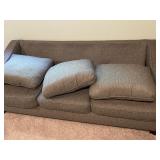 Used 3-Seat Gray Fabric Sofa with Removable Cushions