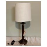 Table Lamp with White Shade and Decorative Tassel Accent