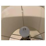 Table Lamp with White Shade and Decorative Tassel Accent