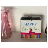Set of 3 Decorative Vases Including Birthday Vase with Damage