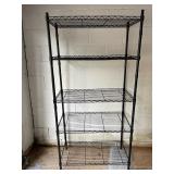 Black Metal 4-Tier Wire Storage Shelf Unit