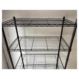 Black Metal 4-Tier Wire Storage Shelf Unit