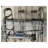 Drive Medical Walker with Basket and Pair of Adjustable Aluminum Crutches