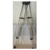 Drive Medical Walker with Basket and Pair of Adjustable Aluminum Crutches