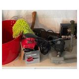 Assorted Hand Tools and Power Tools Lot with Case, Sander, Drill, and Wood Care Kit