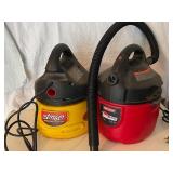 2 Wet/Dry Shop Vacuums - Craftsman Clean n Carry & Stinger with Accessories