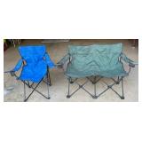 Set of 2 Folding Camp Chairs with Cup Holders