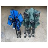 Set of 2 Folding Camp Chairs with Cup Holders