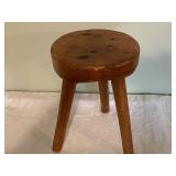 Wooden Folding TV Tray and Vintage 3-Leg Stool Set