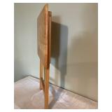 Wooden Folding TV Tray and Vintage 3-Leg Stool Set