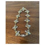 Vintage Mexico 925 Sterling Silver and Gold Tone Grape Leaf Bracelet