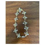 Vintage Mexico 925 Sterling Silver and Gold Tone Grape Leaf Bracelet