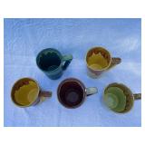 Set of 6 Dinner Plates, 5 Drip Glaze Mugs, and 4 Ceramic Measuring Bowls