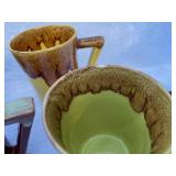 Set of 6 Dinner Plates, 5 Drip Glaze Mugs, and 4 Ceramic Measuring Bowls