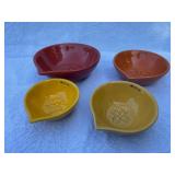 Set of 6 Dinner Plates, 5 Drip Glaze Mugs, and 4 Ceramic Measuring Bowls