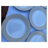 Set of 6 Dinner Plates, 5 Drip Glaze Mugs, and 4 Ceramic Measuring Bowls