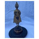 Decor Collection with Framed Dragonfly Art, Metal Buddha Statue, Willow Branches in Glass Jar