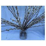 Decor Collection with Framed Dragonfly Art, Metal Buddha Statue, Willow Branches in Glass Jar