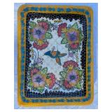 Talavera Mexico Hand-Painted Salt and Pepper Shakers with Tray
