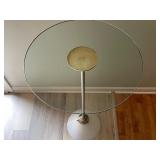 Modern Round Glass Top Accent Table with Metal Base