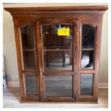 Wood and Glass Lighted Display Cabinet with Shelves