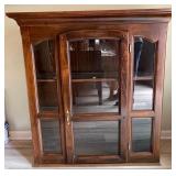 Wood and Glass Lighted Display Cabinet with Shelves