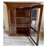 Wood and Glass Lighted Display Cabinet with Shelves