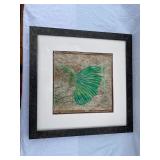 Pair of Framed Botanical Art Prints with Green Leaf Motif
