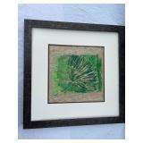 Pair of Framed Botanical Art Prints with Green Leaf Motif