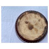 Ceramic Kitchenware Collection: Bread Loaf Pans, Square Plates with Stand, Vintage Brown Mixing Bowl with Lid, and Quilted Placemats
